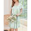 Ekouaer House Dress for Women with Pockets Short Sleeve Moo Moos Plus Size Nightgowns Floral Print Mumu Dresses(Floral Light Green)