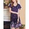Ekouaer House Dress for Women with Pockets Short Sleeve Moo Moos Plus Size Nightgowns Floral Print Mumu Dresses(Floral Purple)