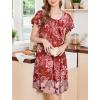 Ekouaer House Dress for Women with Pockets Short Sleeve Moo Moos Plus Size Nightgowns Floral Print Mumu Dresses(Floral Red)