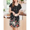 Ekouaer House Dress for Women with Pockets Short Sleeve Moo Moos Plus Size Nightgowns Floral Print Mumu Dresses(Flower Black)