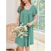 Ekouaer House Dress for Women with Pockets Short Sleeve Moo Moos Plus Size Nightgowns Floral Print Mumu Dresses(Green)