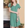 Ekouaer House Dress for Women with Pockets Short Sleeve Moo Moos Plus Size Nightgowns Floral Print Mumu Dresses(Green)