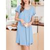 Ekouaer House Dress for Women with Pockets Short Sleeve Moo Moos Plus Size Nightgowns Floral Print Mumu Dresses(Lignt Blue)