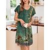 Ekouaer House Dress for Women with Pockets Short Sleeve Moo Moos Plus Size Nightgowns Floral Print Mumu Dresses(New Floral Green)