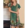 Ekouaer House Dress for Women with Pockets Short Sleeve Moo Moos Plus Size Nightgowns Floral Print Mumu Dresses(New Floral Green)