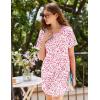 Ekouaer Nightgowns for Women 3 Pack Sleep Shirts Short Sleeve Nightshirt Pullover Nightdress Soft Sleepwear S-XXXL(Blue Stars/Pink Florals/Purple Abstract Dots)