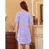 Ekouaer Nightgowns for Women 3 Pack Sleep Shirts Short Sleeve Nightshirt Pullover Nightdress Soft Sleepwear S-XXXL(Blue Stars/Pink Florals/Purple Abstract Dots)