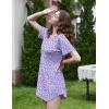 Ekouaer Nightgowns for Women 3 Pack Sleep Shirts Short Sleeve Nightshirt Pullover Nightdress Soft Sleepwear S-XXXL(Blue Stars/Pink Florals/Purple Abstract Dots)
