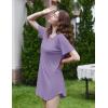 Ekouaer Nightgowns for Women 3 Pack Sleep Shirts Short Sleeve Nightshirt Pullover Nightdress Soft Sleepwear S-XXXL(Navy Blue/Lilac/Leopard)