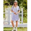 Ekouaer Nightgowns for Women Bamboo Viscose Sleep Shirts Short Sleeve Night Shirts Casual Sleep Dress Soft Sleepwear(Purple Flowers)