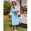 Ekouaer Nightgowns for Women Cotton Long Night Gown Sleeveless Sleep Dress Victorian Nightdress Ladies Sleepwear S-XXXL(Cyan)