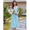 Ekouaer Nightgowns for Women Cotton Long Night Gown Sleeveless Sleep Dress Victorian Nightdress Ladies Sleepwear S-XXXL(Cyan)