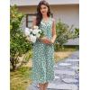 Ekouaer Nightgowns for Women Cotton Long Night Gown Sleeveless Sleep Dress Victorian Nightdress Ladies Sleepwear S-XXXL(Green White Florals)