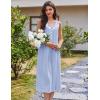 Ekouaer Nightgowns for Women Cotton Long Night Gown Sleeveless Sleep Dress Victorian Nightdress Ladies Sleepwear S-XXXL(Light Blue)