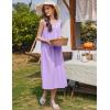 Ekouaer Nightgowns for Women Cotton Long Night Gown Sleeveless Sleep Dress Victorian Nightdress Ladies Sleepwear S-XXXL(Light Purple)