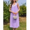 Ekouaer Nightgowns for Women Cotton Long Night Gown Sleeveless Sleep Dress Victorian Nightdress Ladies Sleepwear S-XXXL(Light Purple)