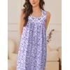 Ekouaer Nightgowns for Women Cotton Long Night Gown Sleeveless Sleep Dress Victorian Nightdress Ladies Sleepwear S-XXXL(Purple Abstract Dots)