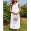 Ekouaer Nightgowns for Women Cotton Long Night Gown Sleeveless Sleep Dress Victorian Nightdress Ladies Sleepwear S-XXXL(White)
