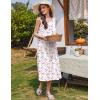 Ekouaer Nightgowns for Women Cotton Long Night Gown Sleeveless Sleep Dress Victorian Nightdress Ladies Sleepwear S-XXXL(White Pink Line Florals)