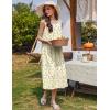 Ekouaer Nightgowns for Women Cotton Long Night Gown Sleeveless Sleep Dress Victorian Nightdress Ladies Sleepwear S-XXXL(Yellow Green Leaf)