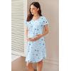 Ekouaer Nursing Nightgown Labor and Delivery Gown Hospital Breastfeeding Dress for Women Short Sleeve Maternity Sleepwear(Blue Star)