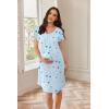 Ekouaer Nursing Nightgown Labor and Delivery Gown Hospital Breastfeeding Dress for Women Short Sleeve Maternity Sleepwear(Blue Star)