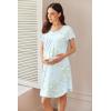 Ekouaer Nursing Nightgown Labor and Delivery Gown Hospital Breastfeeding Dress for Women Short Sleeve Maternity Sleepwear(Floral Light Green)