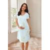 Ekouaer Nursing Nightgown Labor and Delivery Gown Hospital Breastfeeding Dress for Women Short Sleeve Maternity Sleepwear(Floral Light Green)
