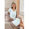 Ekouaer Nursing Nightgown Labor and Delivery Gown Hospital Breastfeeding Dress for Women Short Sleeve Maternity Sleepwear(Floral Light Green)