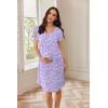 Ekouaer Nursing Nightgown Labor and Delivery Gown Hospital Breastfeeding Dress for Women Short Sleeve Maternity Sleepwear(Floral Purple)