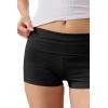 Ekouaer Womens Fold Over Shorts Sexy Low Waist Lounge Shorts Y2K Pajama Micro Bottoms Summer Foldover Sleep Shorts(Black)