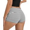 Ekouaer Womens Fold Over Shorts Sexy Low Waist Lounge Shorts Y2K Pajama Micro Bottoms Summer Foldover Sleep Shorts(Black Stripe)