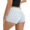 Ekouaer Womens Fold Over Shorts Sexy Low Waist Lounge Shorts Y2K Pajama Micro Bottoms Summer Foldover Sleep Shorts(Blue Bow)