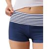 Ekouaer Womens Fold Over Shorts Sexy Low Waist Lounge Shorts Y2K Pajama Micro Bottoms Summer Foldover Sleep Shorts(Blue Stripes and Blue)