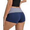 Ekouaer Womens Fold Over Shorts Sexy Low Waist Lounge Shorts Y2K Pajama Micro Bottoms Summer Foldover Sleep Shorts(Blue Stripes and Blue)
