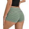 Ekouaer Womens Fold Over Shorts Sexy Low Waist Lounge Shorts Y2K Pajama Micro Bottoms Summer Foldover Sleep Shorts(Green Stripe)