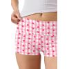 Ekouaer Womens Fold Over Shorts Sexy Low Waist Lounge Shorts Y2K Pajama Micro Bottoms Summer Foldover Sleep Shorts(Heart Plaid)