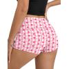 Ekouaer Womens Fold Over Shorts Sexy Low Waist Lounge Shorts Y2K Pajama Micro Bottoms Summer Foldover Sleep Shorts(Heart Plaid)