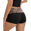 Ekouaer Womens Fold Over Shorts Sexy Low Waist Lounge Shorts Y2K Pajama Micro Bottoms Summer Foldover Sleep Shorts(Leopard and Black)