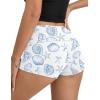 Ekouaer Womens Fold Over Shorts Sexy Low Waist Lounge Shorts Y2K Pajama Micro Bottoms Summer Foldover Sleep Shorts(Starfish and Shells)