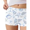 Ekouaer Womens Fold Over Shorts Sexy Low Waist Lounge Shorts Y2K Pajama Micro Bottoms Summer Foldover Sleep Shorts(Starfish and Shells)