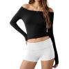 Ekouaer Womens Fold Over Shorts Sexy Low Waist Lounge Shorts Y2K Pajama Micro Bottoms Summer Foldover Sleep Shorts(White)