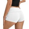 Ekouaer Womens Fold Over Shorts Sexy Low Waist Lounge Shorts Y2K Pajama Micro Bottoms Summer Foldover Sleep Shorts(White)
