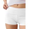 Ekouaer Womens Fold Over Shorts Sexy Low Waist Lounge Shorts Y2K Pajama Micro Bottoms Summer Foldover Sleep Shorts(White)