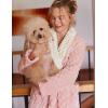 Ekouaer Women’s Robe Long Plush Soft Bathrobe Jacquard Color Block Robes Shawl Collar Sleepwear with Pockets S-XXL(C Pink)