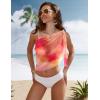 Ekouaer Women’s Short Sarongs Chiffon Cover Ups Sheer Bikini Wraps for Swimwear S-3XL(Orange Red Tie Dye)