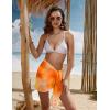 Ekouaer Women’s Short Sarongs Chiffon Cover Ups Sheer Bikini Wraps for Swimwear S-3XL(Orange Yellow Tie Dye)