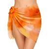 Ekouaer Women’s Short Sarongs Chiffon Cover Ups Sheer Bikini Wraps for Swimwear S-3XL(Orange Yellow Tie Dye)