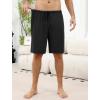 Ekouaer Mens Pajama Shorts Bamboo Rayon Pj Bottoms Soft Sleep Shorts Soft Drawstring Loungewear With Pockets 2 Pack S-3XL(Black and Blue(2 Pcs))