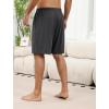 Ekouaer Mens Pajama Shorts Bamboo Rayon Pj Bottoms Soft Sleep Shorts Soft Drawstring Loungewear With Pockets 2 Pack S-3XL(Black and Dark Grey(2 Pcs))